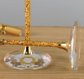Pair Of 24ct Gold Filled Stem Champagne Flutes, 2 of 5