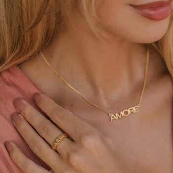 Amore Sterling Silver / Gold Plated Necklace, 7 of 12