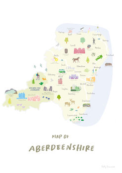 Map Of Aberdeenshire Scotland Art Print, 3 of 3