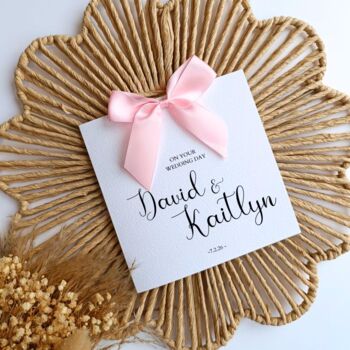On Your Wedding Day Card, Luxury Bow Wedding Couple Card, 2 of 6