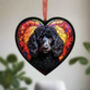 Poodle Stained Glass Effect Heart Suncatcher, thumbnail 2 of 7