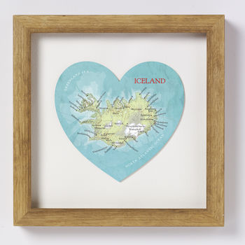 Personalised Iceland Map Heart Wedding Anniversary Gift, 4 of 6
