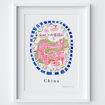Great Wall Of China Chinese Landmark Travel Art Print, 4 of 4