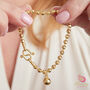 Gold Faceted Ball Musical Charm Bracelet 18 K Gold And Silver, thumbnail 4 of 12