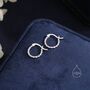 Sterling Silver Braided Huggie Hoop Earrings, thumbnail 5 of 12