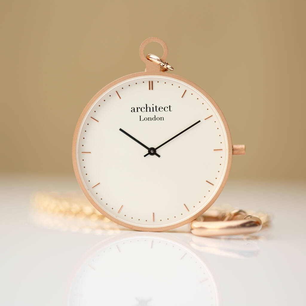 Modern Pocket Watch In Rose Gold With Own Handwriting By The Architect ...