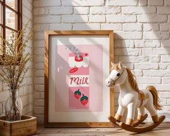 Strawberry Milk Art Print, 5 of 8