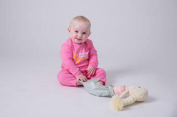 Cotton Babygrow, Seaside, New Baby Sleepsuit, Baby Gift Pink And Blue Available, 9 of 10