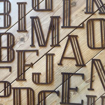 Christmas Personalised Decorations Gifts For The Home And Garden, Art Deco Metal Letters A Z, 2 of 12