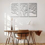 Abstract Tree Triptych: Wooden Wall Art For Homes, thumbnail 1 of 9