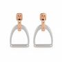 Personalised Sterling Silver And Rose Gold Stirrup Earrings, thumbnail 8 of 9
