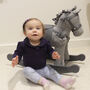 Personalised Grey Rocking Horse Two Sizes, thumbnail 3 of 4