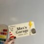 Personalised Wooden Car Garage Playroom Sign Montessori Pretend Play Accessory, thumbnail 5 of 7