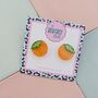 Orange Glitter Stud Earrings, thumbnail 3 of 5