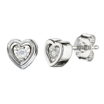 Emily And Ophelia Diamond Heart Earrings, 3 of 4