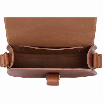 Mini Handmade Luxury Leather Saddle Bag, 5 of 9