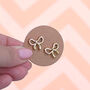 Bow Gift Set – Velvet Compact Mirror And Gold Bow Studs, thumbnail 2 of 3