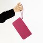Hot Pink Leather Clutch Purse, thumbnail 3 of 9