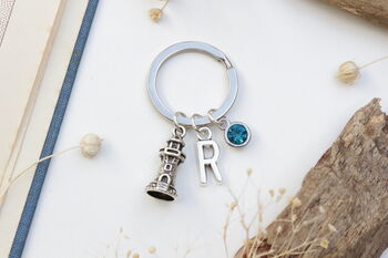 Personalized Lighthouse Keyring, Sea Lover Gift, 3 of 10