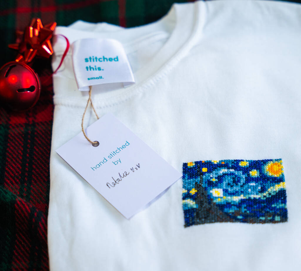 Starry Starry Night T Shirt Cross Stitch Kit, 1 of 7