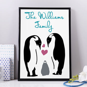 Personalised Family Penguin Print, 2 of 5