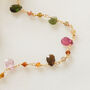 Garnet Beaded Gold Plated Silver Short Chain Necklace, thumbnail 7 of 11
