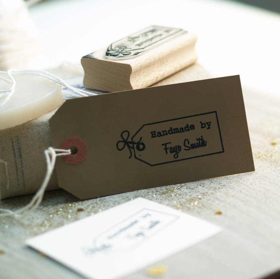 'Handmade By' Tag Personalised Rubber Stamp By Pretty Rubber Stamps ...