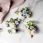 White, Blue And Pink Floral Hair Pins, thumbnail 5 of 5