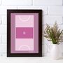 Netball Court Graphic Print In Team Colours, thumbnail 1 of 12