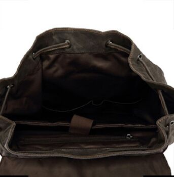 Waxed Canvas Backpack With Draw String, 11 of 12