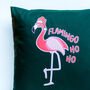 Funny Flamingo Christmas Cushion, thumbnail 2 of 4