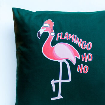 Funny Flamingo Christmas Cushion, 2 of 4