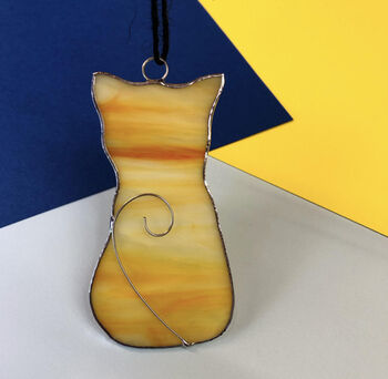 Handmade Glass Cat Hanging Decoration, 4 of 4