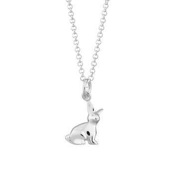 Bunny Charm Necklace, Sterling Silver Or Gold Plated, 11 of 11