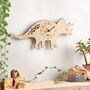 Triceratops Personalised Children's Dinosaur Clock, thumbnail 1 of 2