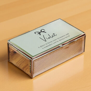 Personalised Bow Mirrored Jewellery Box, 5 of 5