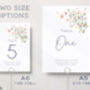 Pink Wildflower Wedding Table Numbers And Names, thumbnail 2 of 4