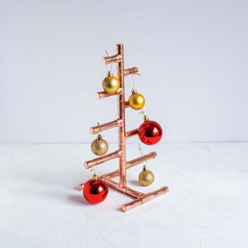 Solid Copper Pipe Christmas Tree, Copper New Year Xmas Decor 170 Mm X 300 Mm, 2 of 3