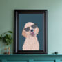Custom Pet Portrait Wearing Glasses Personalised Dog Cat Gift, thumbnail 8 of 12