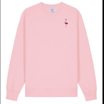 Organic Cotton Embroidered Flamingo Sweatshirt, 2 of 12