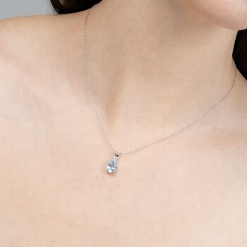 Blue Topaz Necklace In Sterling Silver And Gold Vermeil, 2 of 9