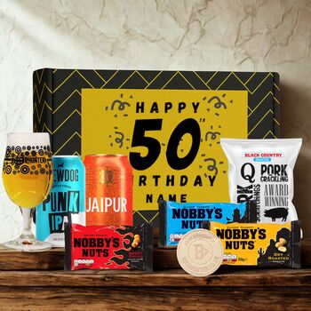 Personalised 50th Birthday Beer Gift Set, 6 of 11
