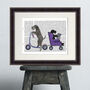Schnauzer On Scooter, Book Print, Framed Or Unframed, thumbnail 1 of 7