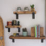 Handmade Solid Oak Shelf With Bent Iron Brackets, thumbnail 2 of 8