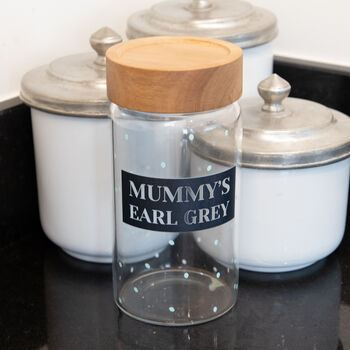 Personalised Dotted Tea Glass Storage Jar, 4 of 9