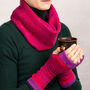 Knitted Snood Fair Isle Pattern Bright Pink, thumbnail 1 of 8