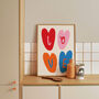 Love Hearts Print, Hearts Wall Art, thumbnail 6 of 9