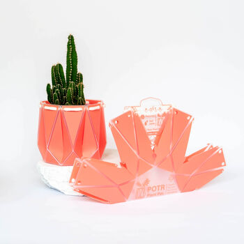 Origami Self Watering Eco Plant Pot: 10cm | Coral, 7 of 8