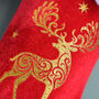Personalised Red Christmas Stocking With Reindeer, thumbnail 3 of 3