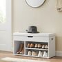Shoe Bench With Cushion Hidden Storage Shelves, thumbnail 2 of 12